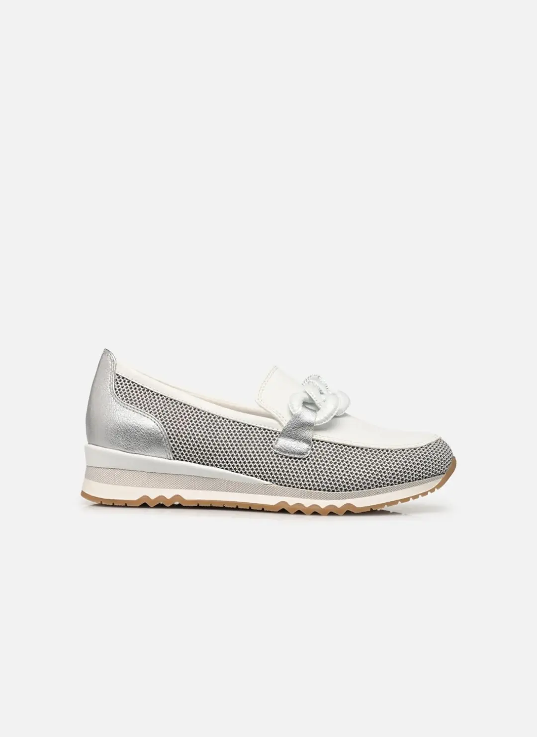 Marco Tozzi 2-24720-44 19H White comb mocassins loafers instappers wit zilver ma