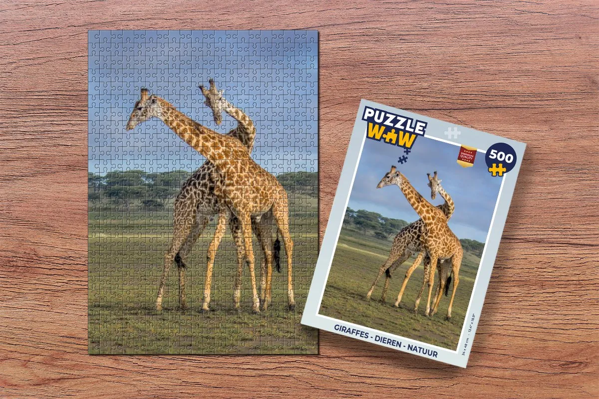 PuzzleWow Giraffes Legpuzzel 500 Stuks - Multicolor
