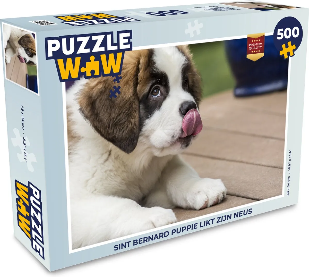 PuzzleWow Sint Bernard Puppie Legpuzzel 500 Stuks