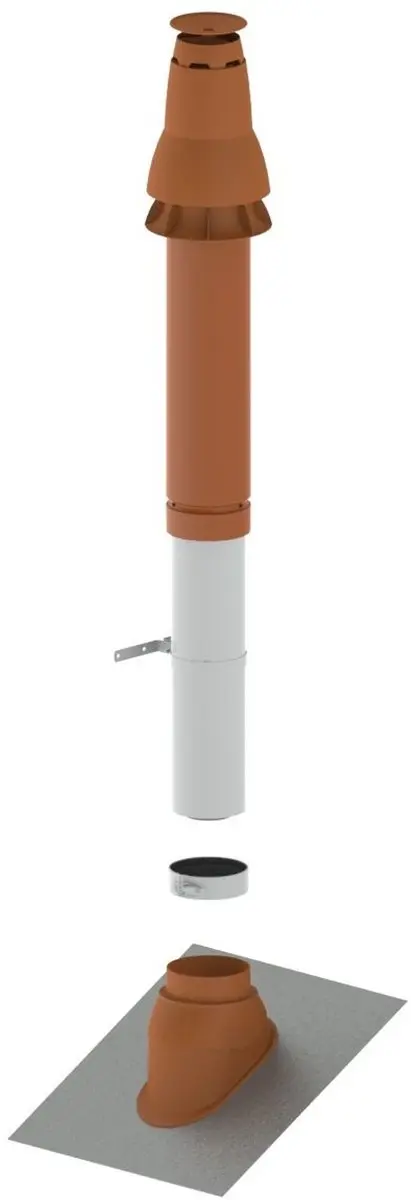 Remeha PPS-basisbouwpakket RUD2, DN 80/125, schuin dak, rood, W01303R