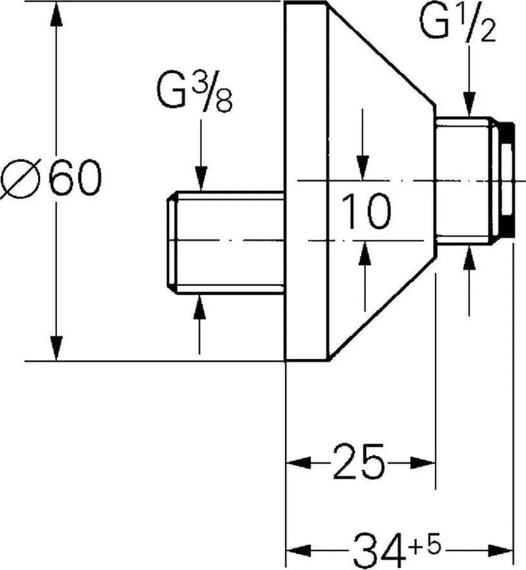Grohe S-koppelingen 2 Stuks - 3/8" x 1/2" Chroom - afbeelding 5 van 6