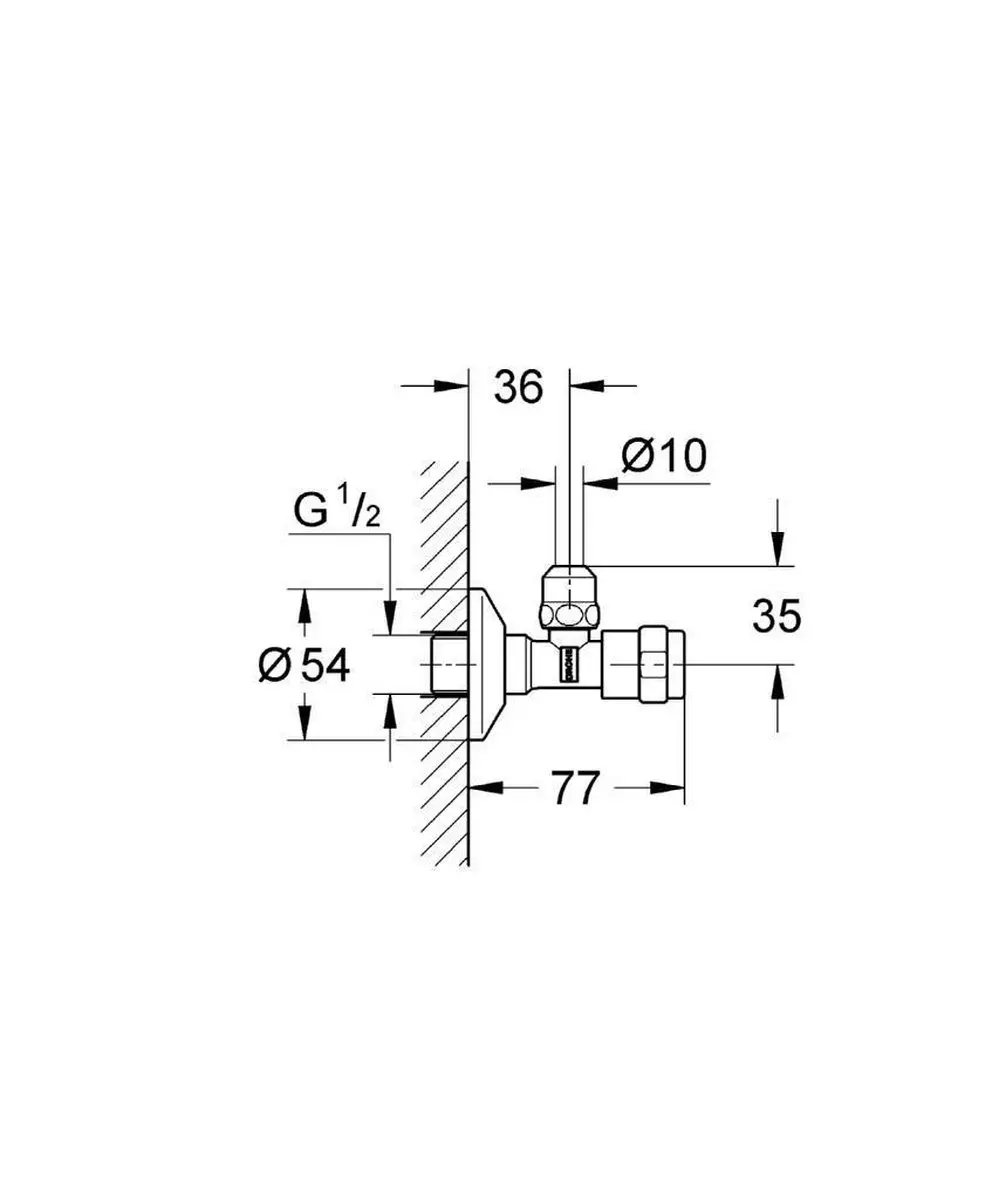 GROHE Egaplus Hoekventiel 41263000 - Chroom - afbeelding 2 van 6