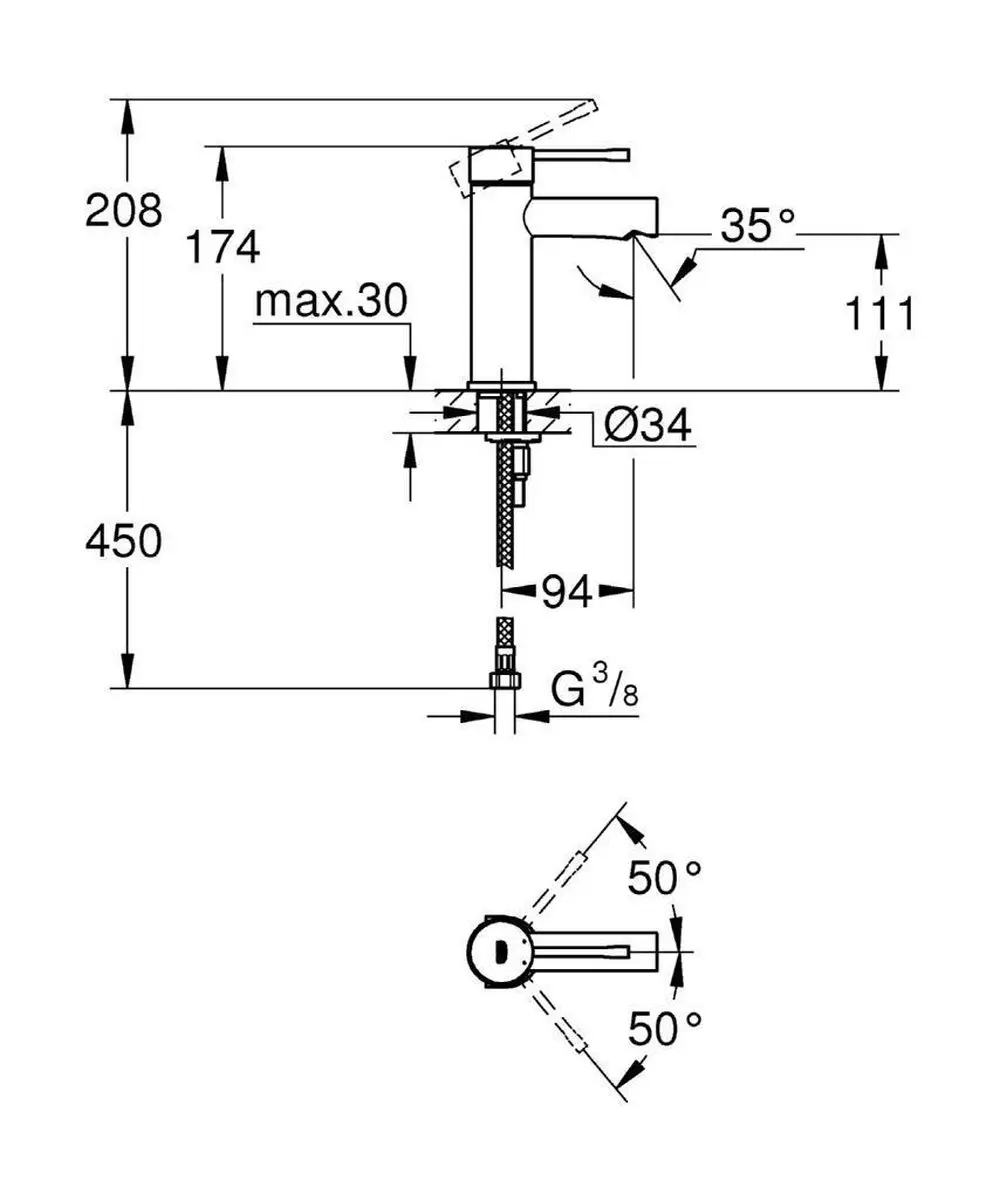 Grohe Essence New Wastafelkraan 34294001 - Chroom - afbeelding 3 van 6