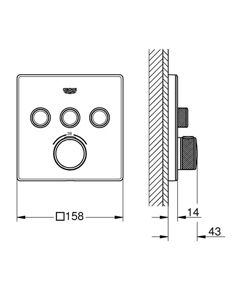 GROHE Grohtherm SmartControl 29157LS0 Thermostate Douchekraan - Wit - afbeelding 3 van 6