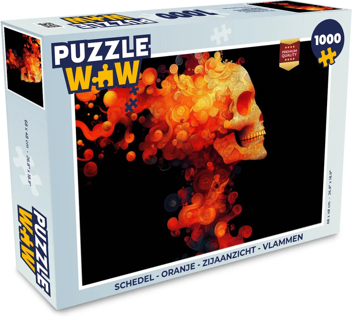 PuzzleWow Schedel Vlammen Legpuzzel 1000 Stuks