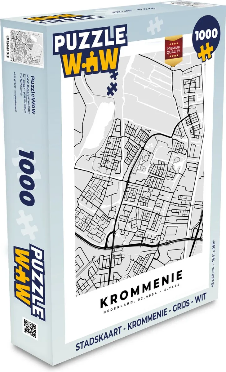 PuzzleWow Stadskaart Krommenie Legpuzzel 1000 Stuks