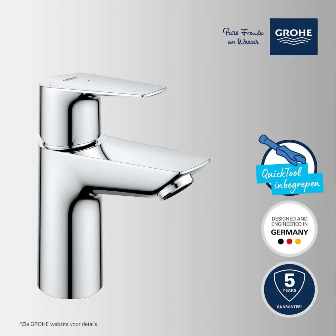 Grohe Start Edge Wastafelkraan S-size 5.7L/min - Chroom - afbeelding 5 van 6
