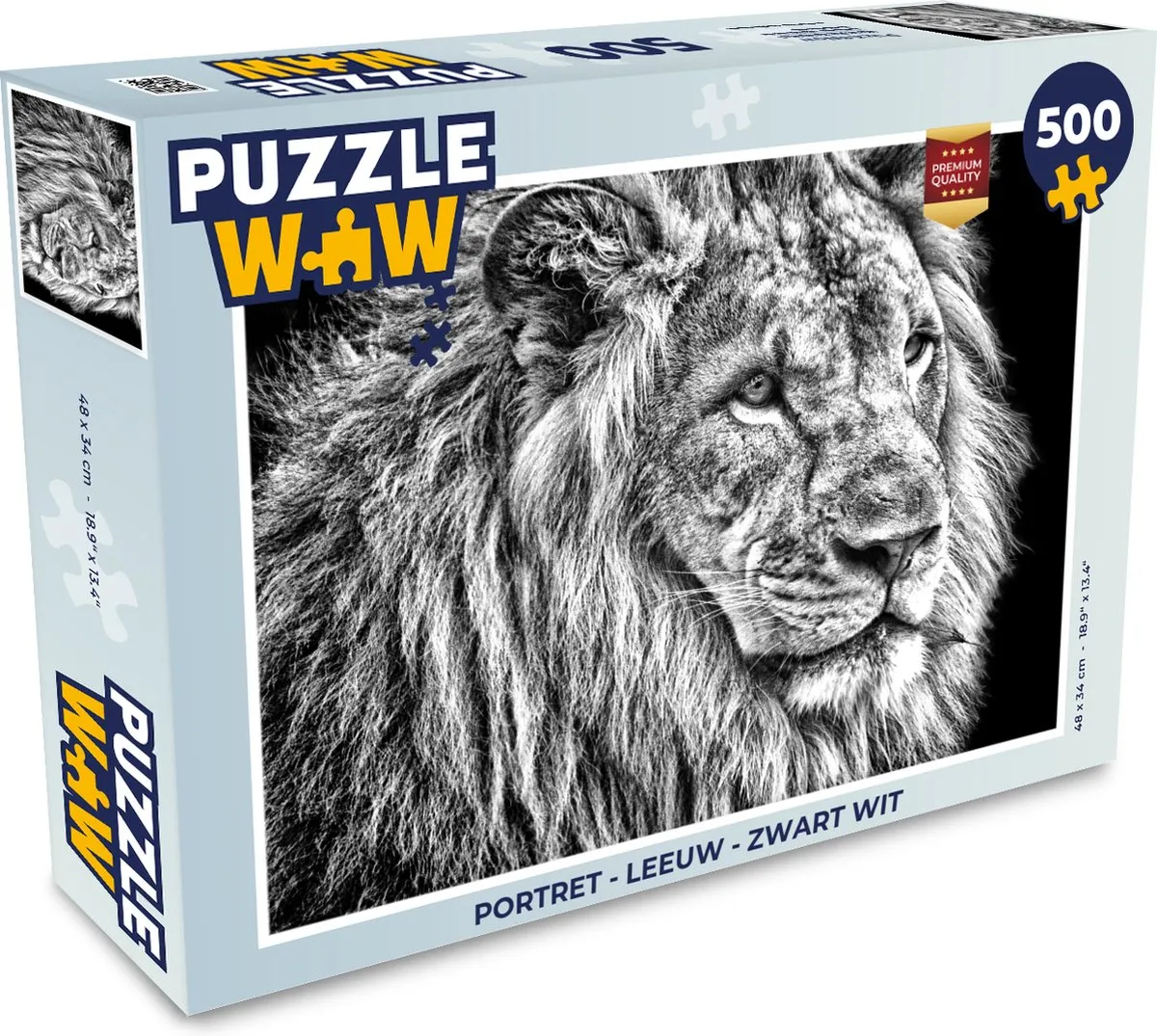 PuzzleWow Portret Leeuw Legpuzzel 500 Stuks