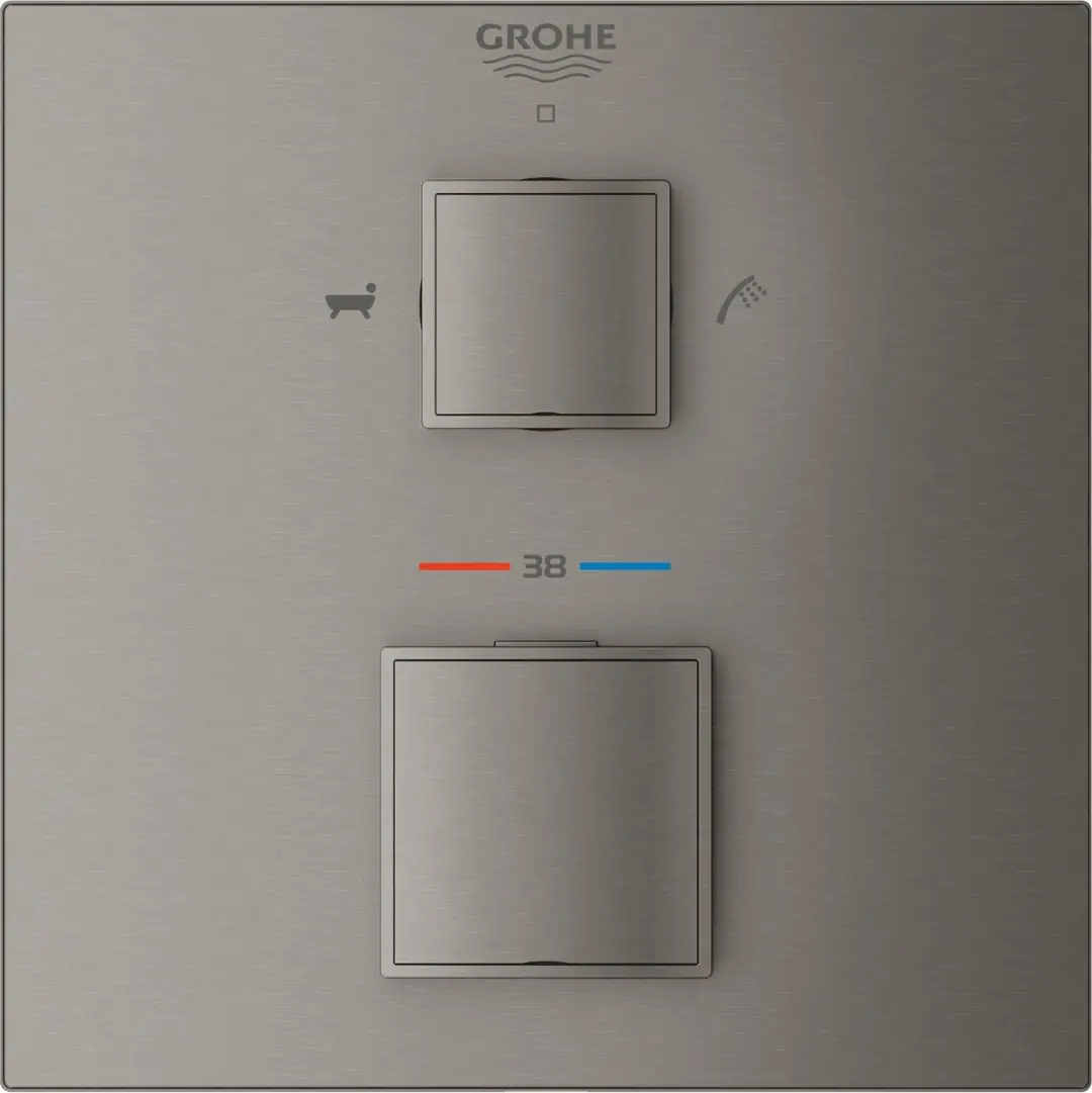 GROHE Grohtherm Cube Thermostatische Badkraan - Opbouwdeel - Hard Graphite - 24155AL0
