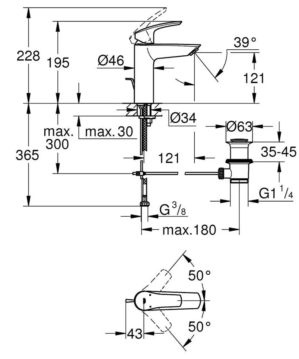 Grohe Eurosmart M-Size Mengkraan - Chroom - afbeelding 2 van 4