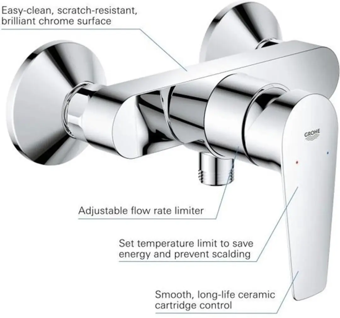 Grohe Start Edge Douchekraan - Chroom - afbeelding 6 van 6
