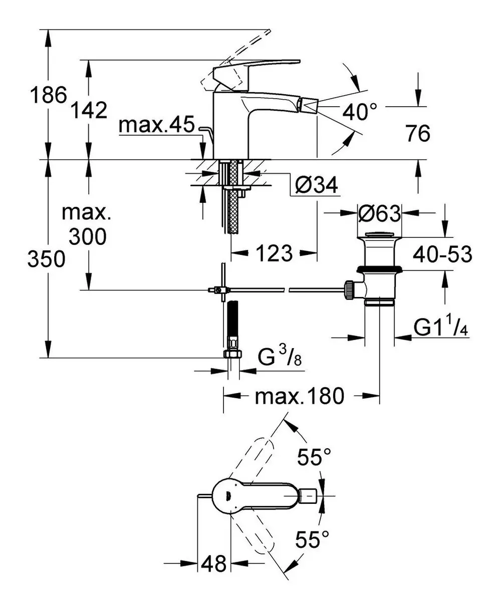 GROHE 33565002 Bidetkraan - Chroom - afbeelding 2 van 5