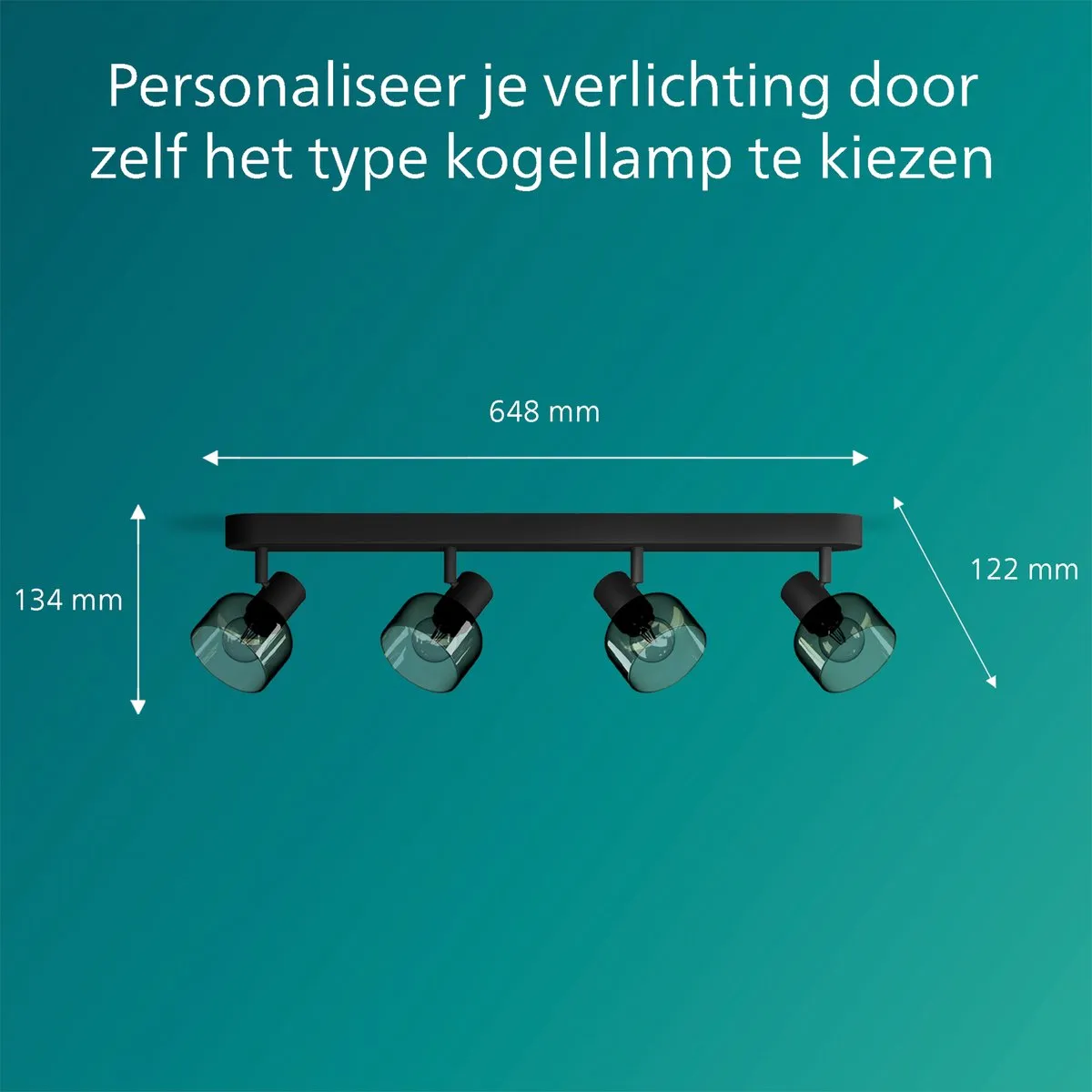 Philips Sleet Spot Plafondspot 2x25W - Zwart