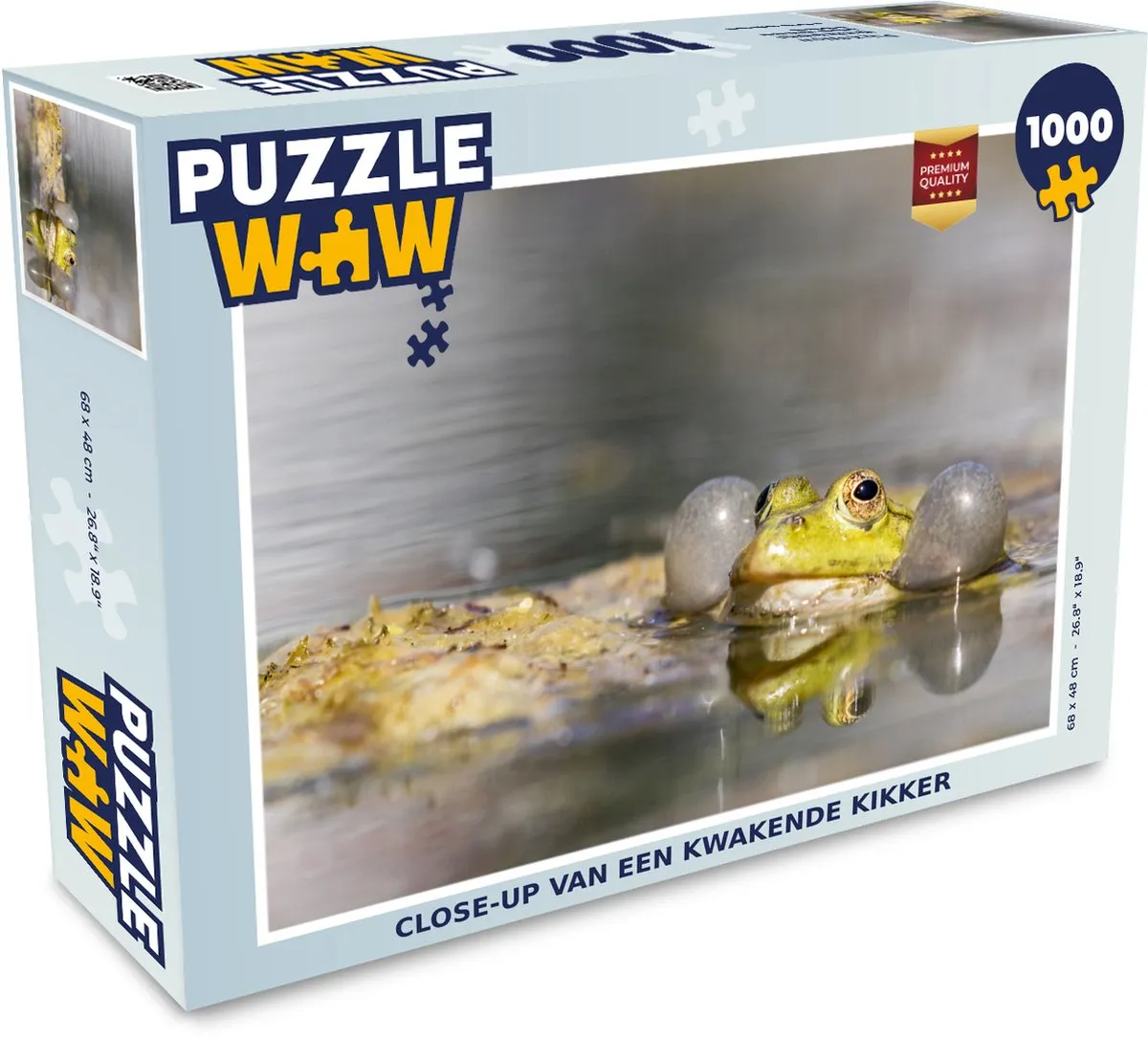 PuzzleWow Legpuzzel Close-up Kikker 1000 Stuks