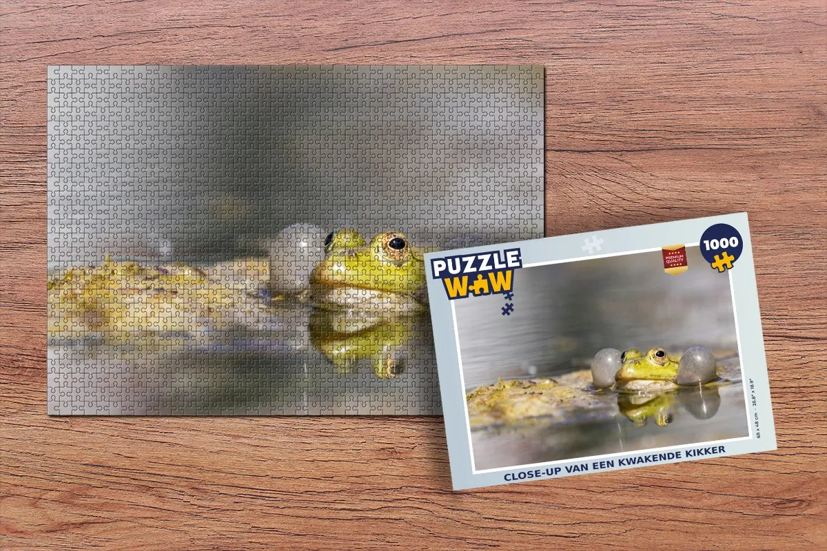 PuzzleWow Legpuzzel Close-up Kikker 1000 Stuks - Multicolor