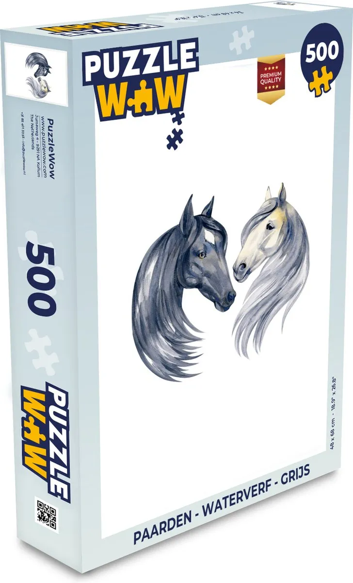 PuzzleWow Paarden Waterverf Puzzel 500 Stuks