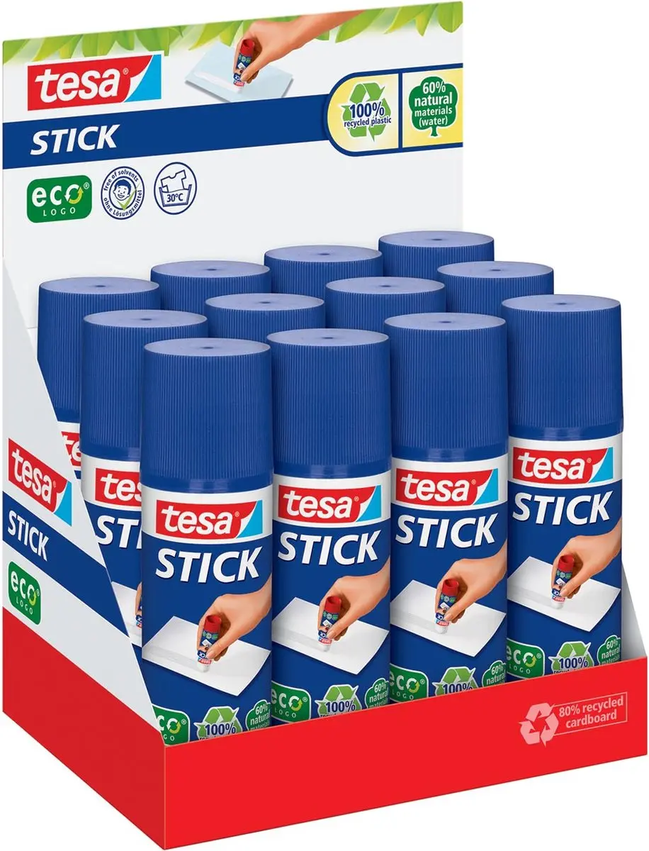 Tesa ecoLogo Stick Lijmstift 40g - 12 Stuks - afbeelding 2 van 3