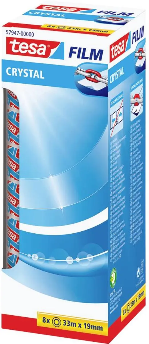 Tesa Crystal Plakband 33m x 19mm - 8 Rollen - afbeelding 3 van 4