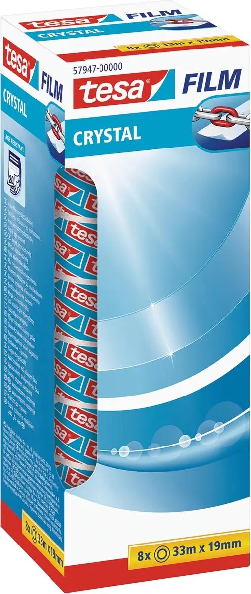 Tesa Crystal Plakband 33m x 19mm - 8 Rollen - afbeelding 2 van 4