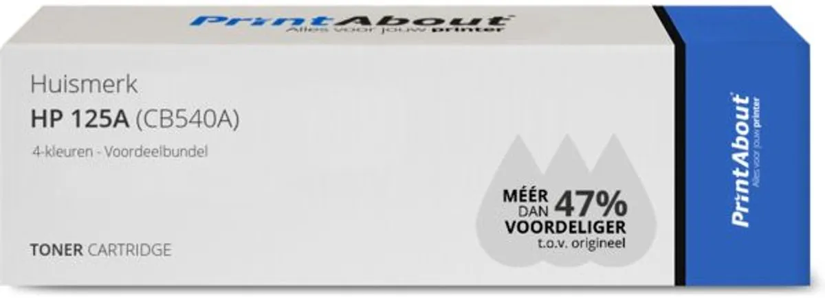 PrintAbout CB540A-PA2 Tonercartridge 4-kleuren - 2.500 pagina's
