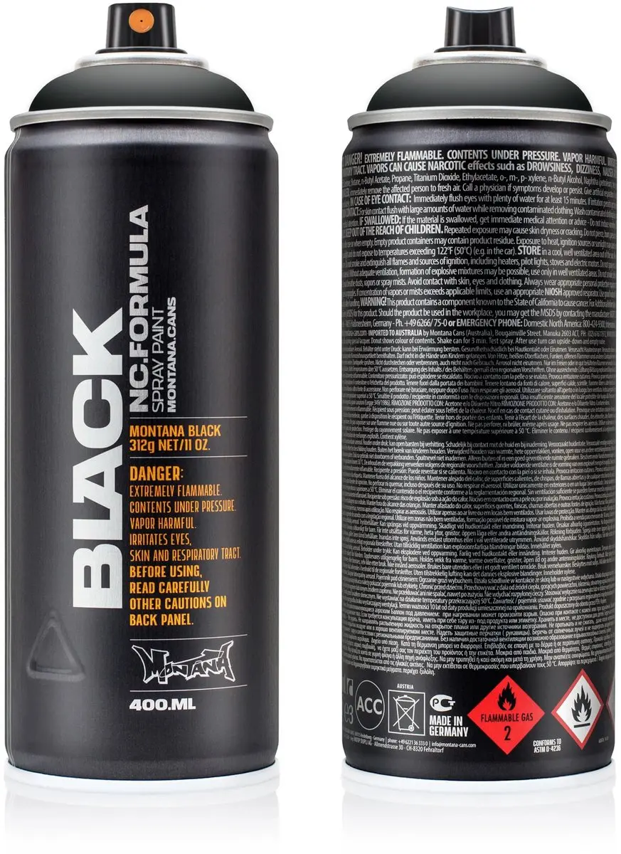 Montana BLACK 9001 Spuitbus 400ml - Zwart - afbeelding 6 van 6