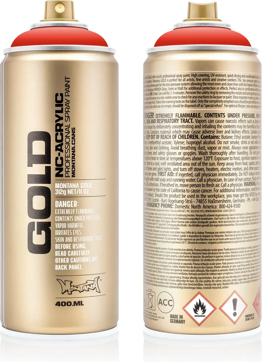 Montana GOLD S2020 Shock Orange Dark spuitbus 400ml