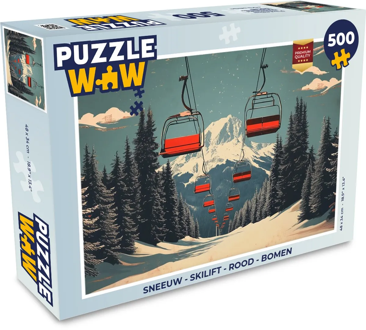 PuzzleWow Skilift Puzzel 500 Stuks