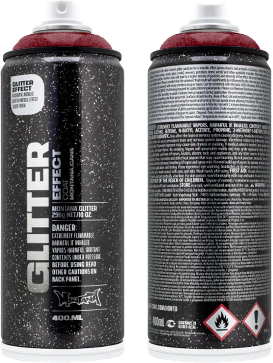 Montana Glitter ROOD spuitbus 400ml