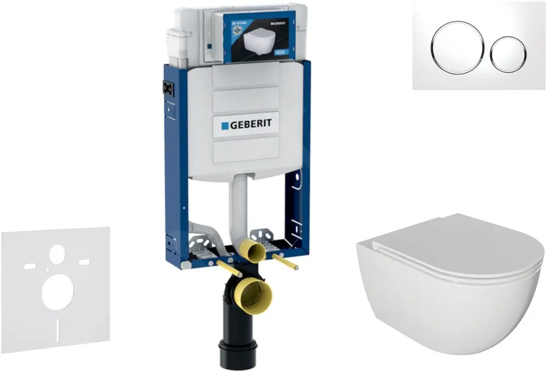 Voorwand montageset, Oudee toilet en softclose zitting, Sigma20 bedieningsplaat,
