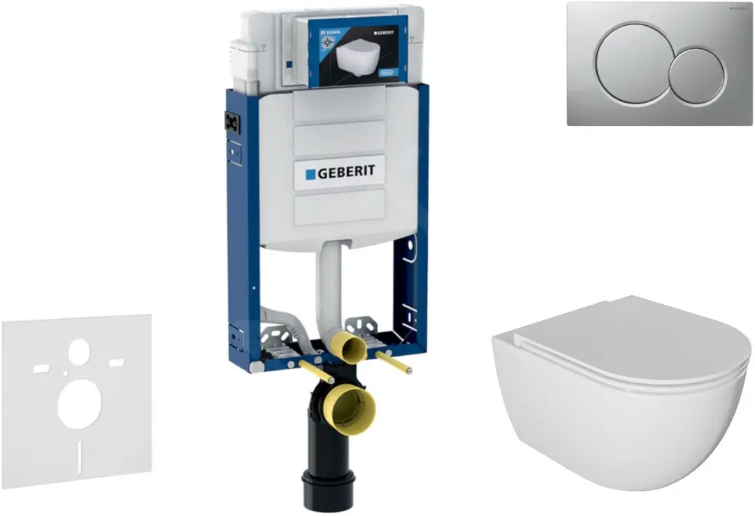 Voorwand montageset, Oudee toilet en softclose zitting, Sigma01 bedieningsplaat,