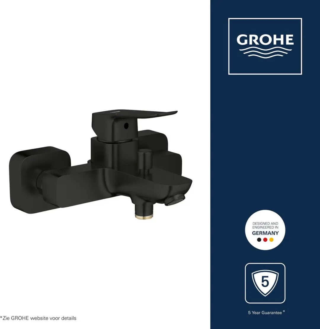 GROHE Dice Badmengkraan 1018722430 - Mat Zwart - afbeelding 3 van 6