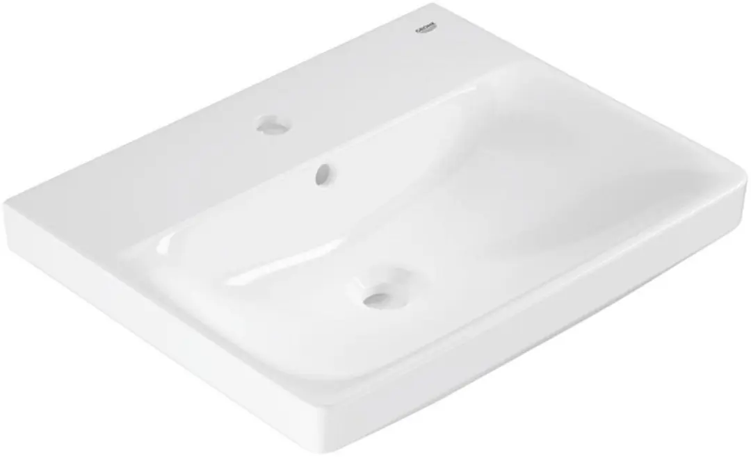 Grohe Euro Keramik Wastafel 55x44cm - Vrijhangend - Kraangat - Overloop - Wit - afbeelding 3 van 6