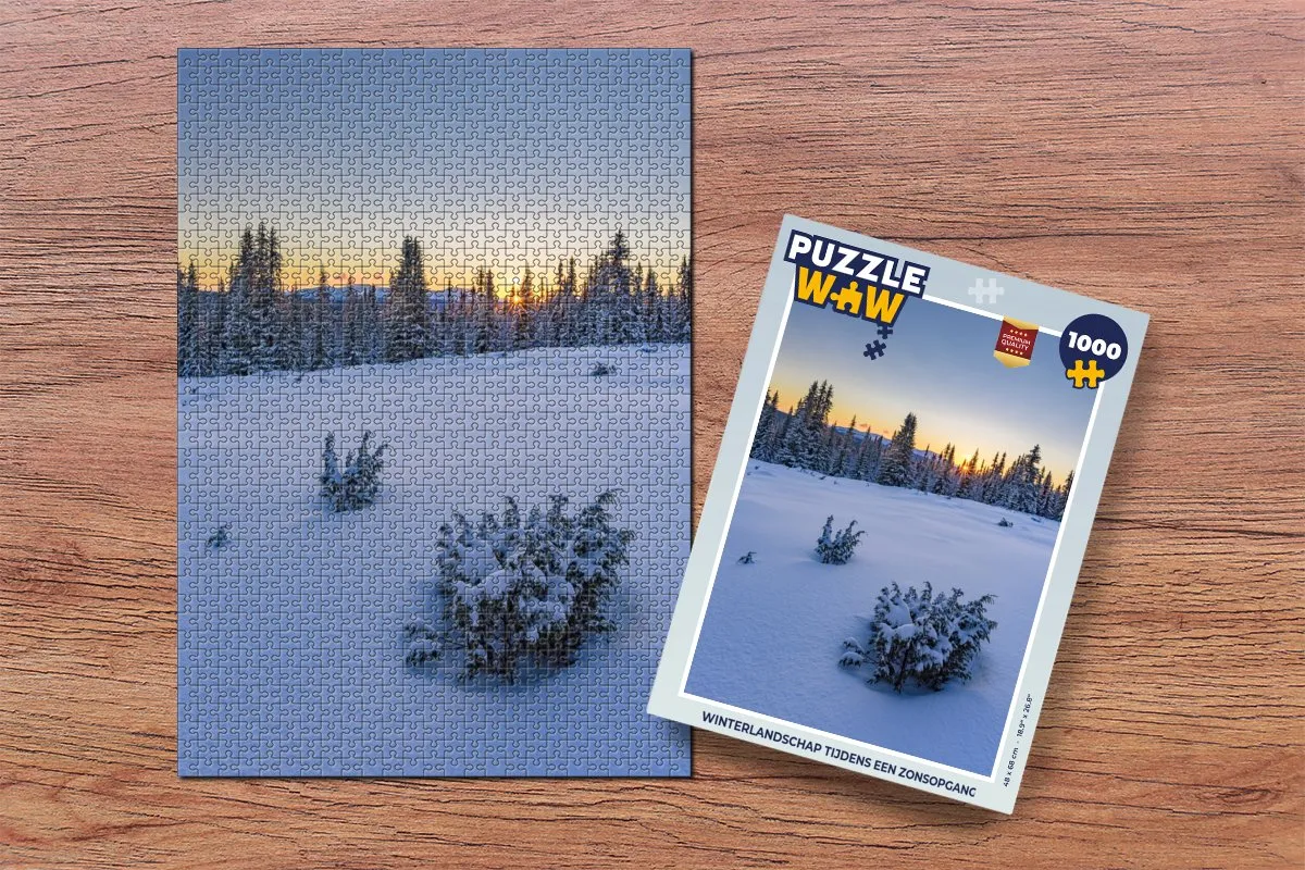 PuzzleWow Winterlandschap Zonsopgang Legpuzzel 1000 Stuks - Multicolor