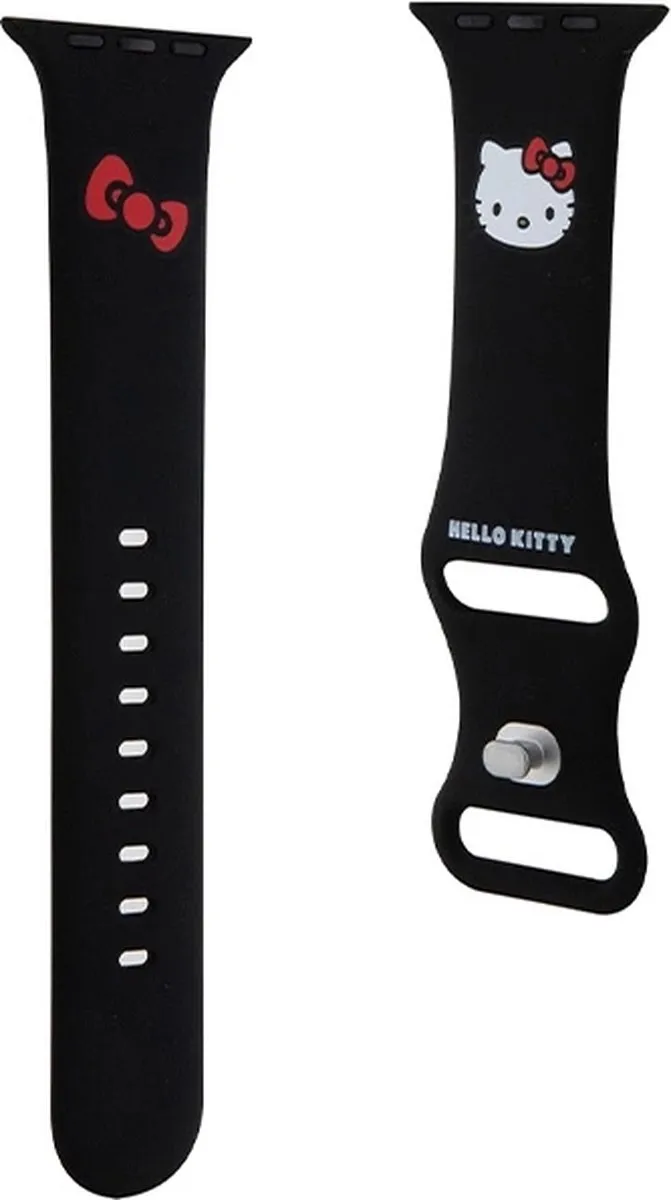 Hello Kitty Siliconen Hoofdband Apple Watch 42/44/45/49mm - Zwart