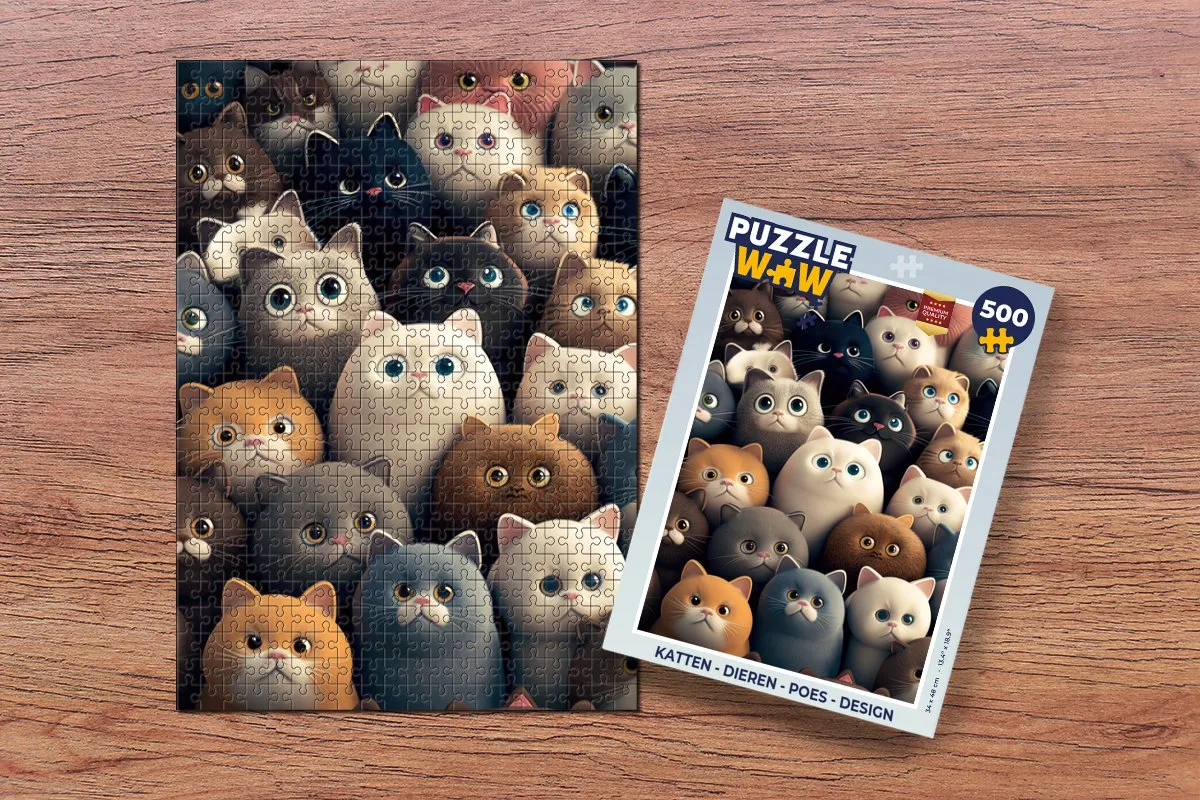 PuzzleWow Katten Puzzel 500 Stuks - Multicolor