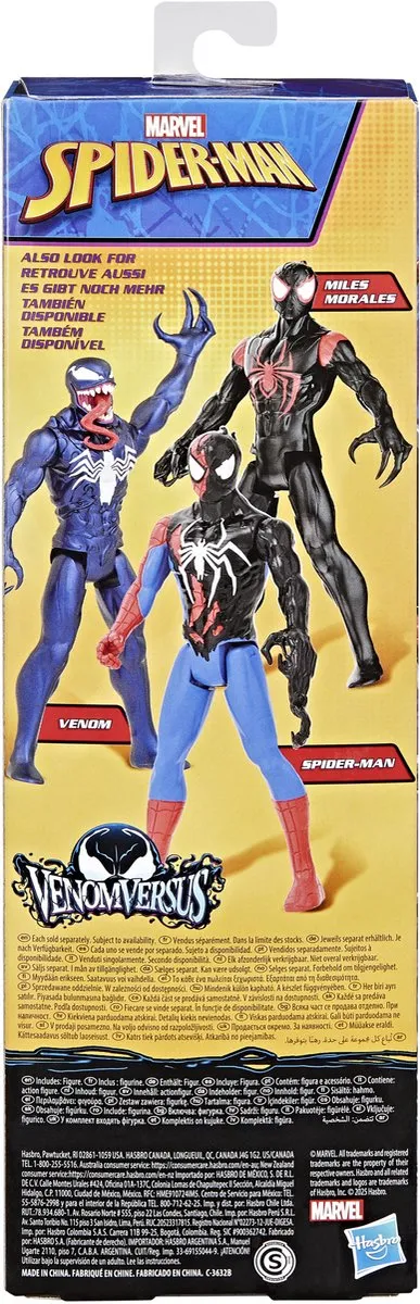 Marvel Spider-Man VenomVersus Titan Hero Series Miles Morales 30cm - Zwart/Rood