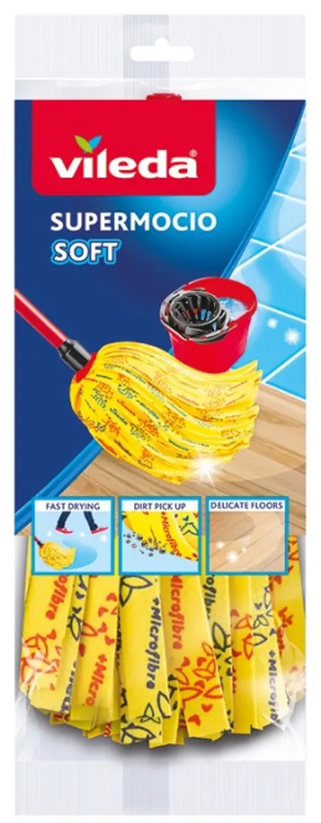 Vileda SuperMocio Zachte Mop Inzetstuk - Geel - afbeelding 4 van 6