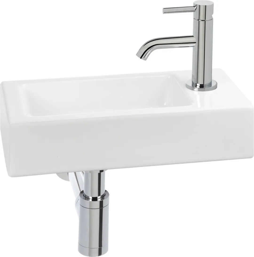 Saqu Trento Toiletfontein Rechts 36x18cm - Wit - afbeelding 5 van 6