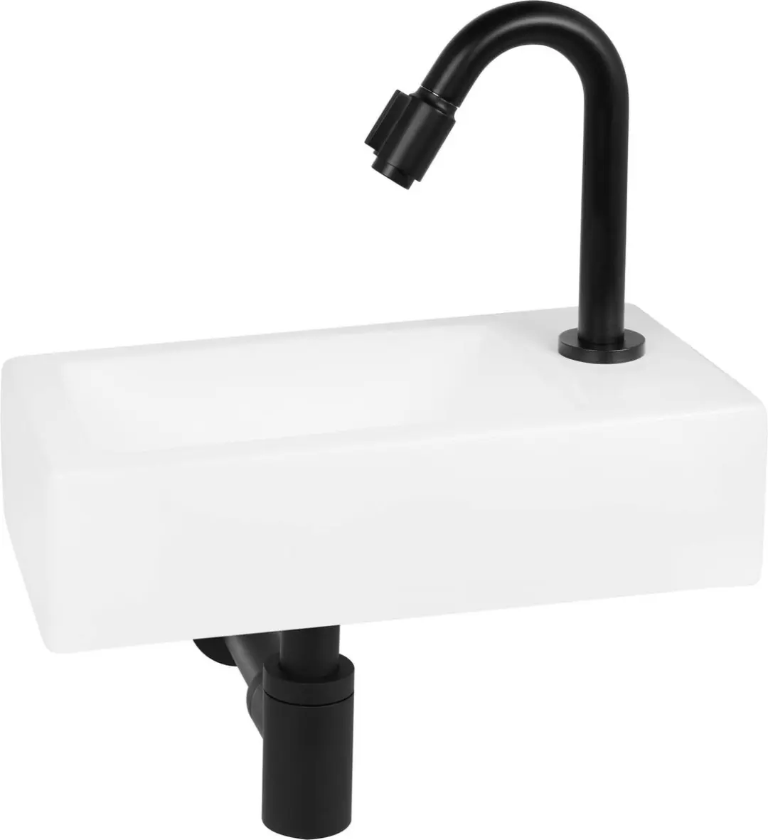 Saqu Trento Toiletfontein Rechts 36x18cm - Wit - afbeelding 3 van 6