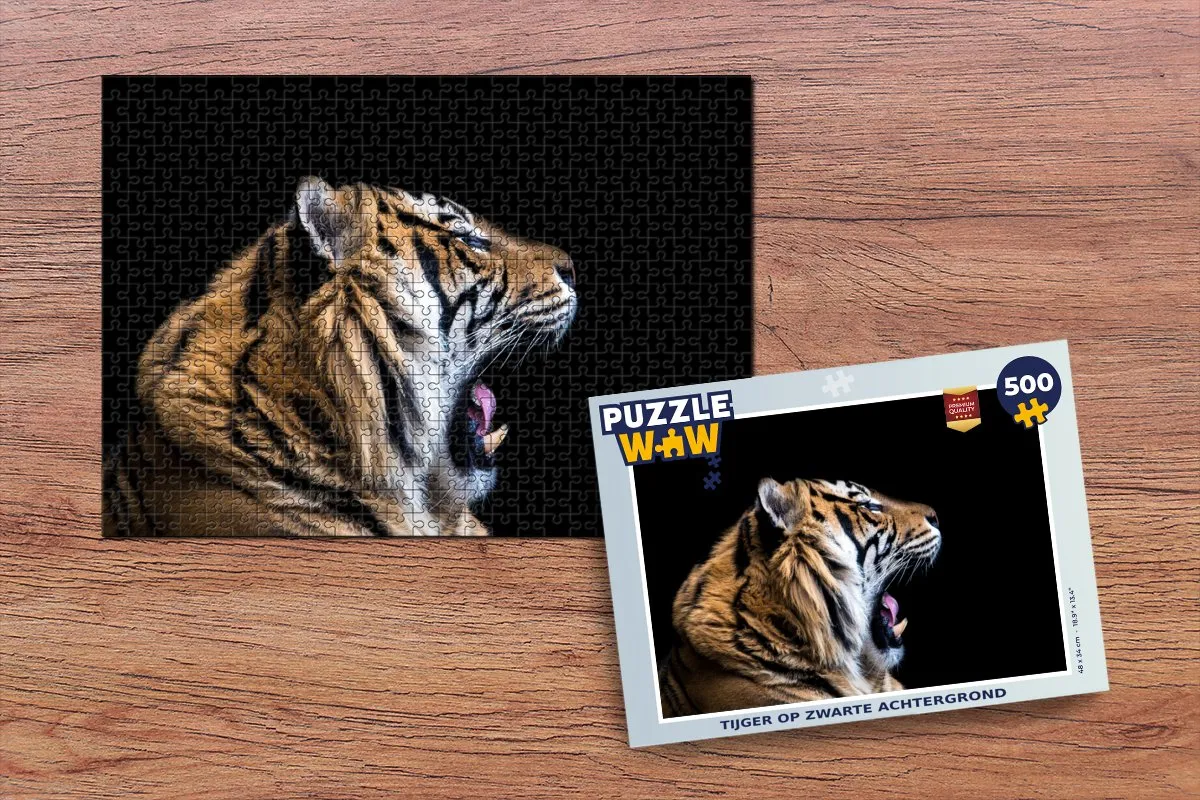 PuzzleWow Tijger Dieren Portret Legpuzzel 500 Stuks - Multicolor