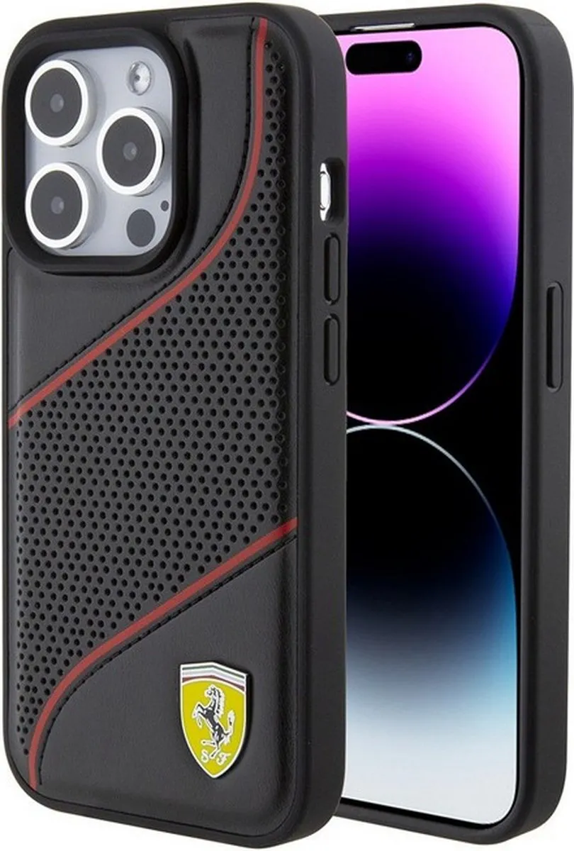Ferrari PU Leather iPhone 15 Pro Hoes