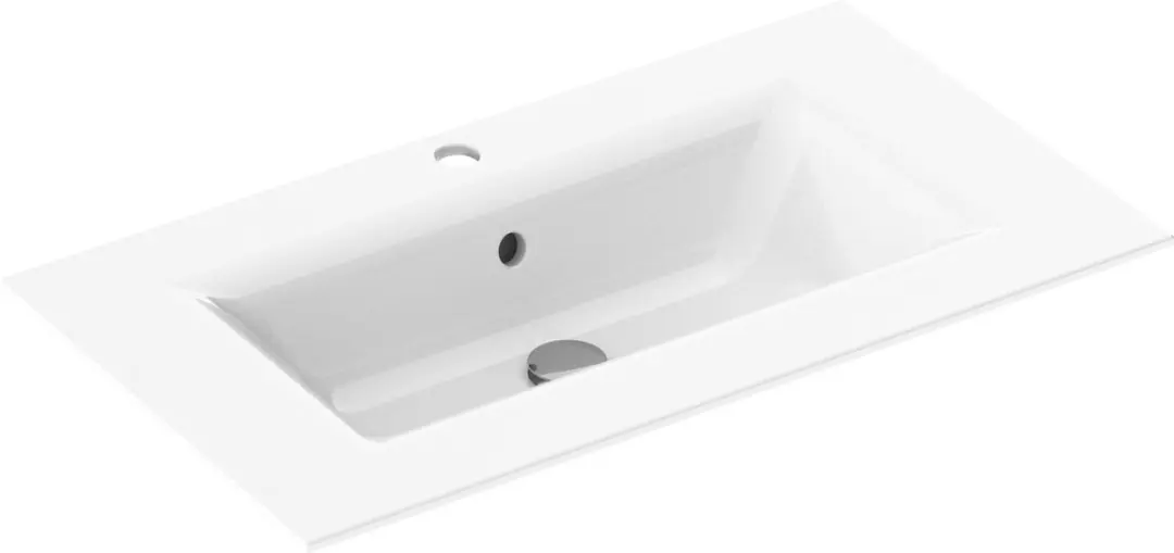 Saqu Fluente Wastafel 1 bak 1 krg 81x51x1 cm Glans Wit