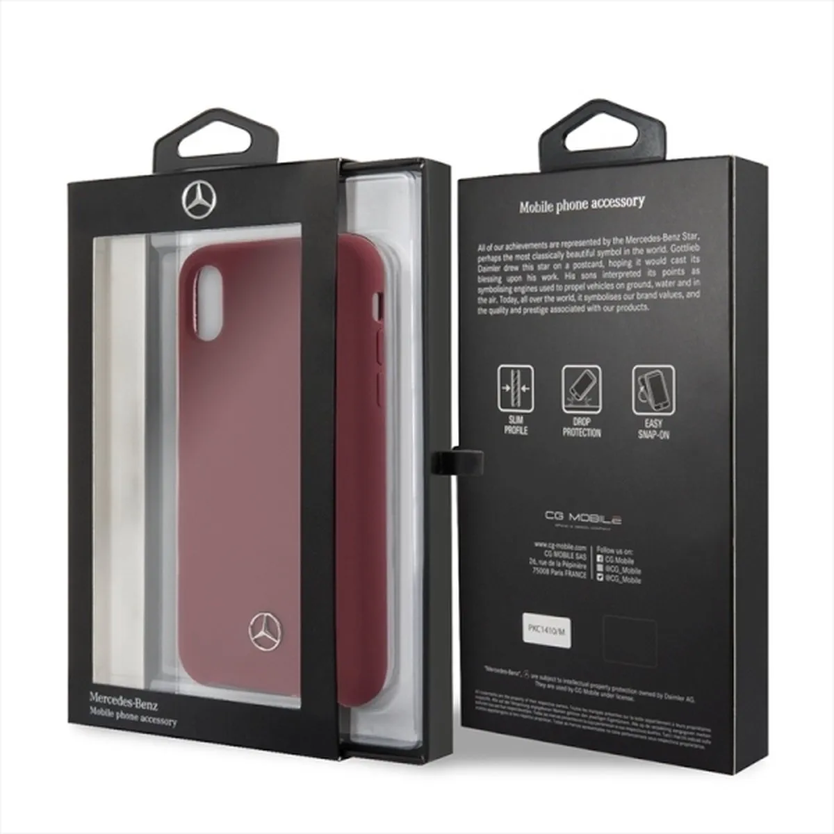 Mercedes-Benz Silicone Case iPhone X/XS - Rood - MPN 3700740411872 - afbeelding 6 van 6