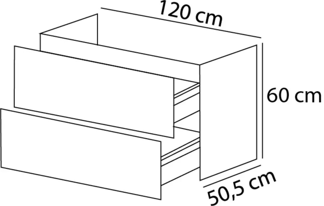 Saqu Lima Badmeubel 120x51x62cm Eiken Marcato - Mat Zwarte Greep - afbeelding 3 van 6