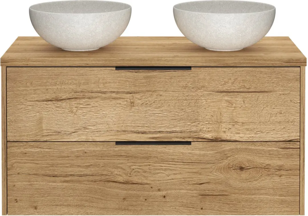 Saqu Lima Badmeubel 120x51x62cm Eiken Marcato - Mat Zwarte Greep - afbeelding 5 van 6