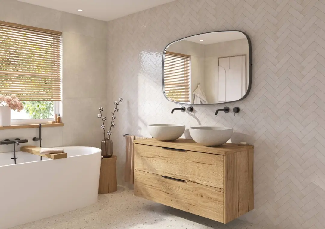 Saqu Lima Badmeubel 120x51x62cm Eiken Marcato - Mat Zwarte Greep - afbeelding 4 van 6