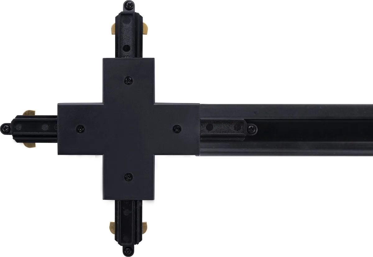 Ledvion 1-Fase Rail X-Vorm Connector - Zwart