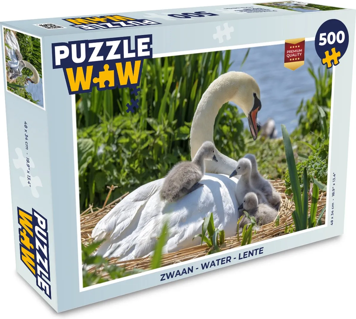 PuzzleWow Zwaan Water Lente Legpuzzel 500 Stuks