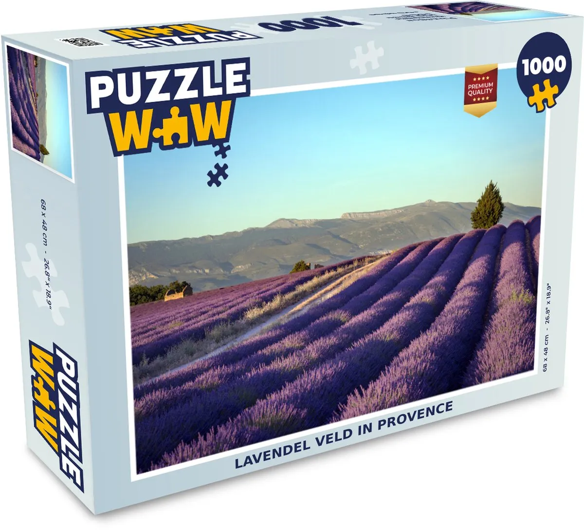 PuzzleWow Legpuzzel Lavendelveld in Provence 1000 Stuks - Multicolor