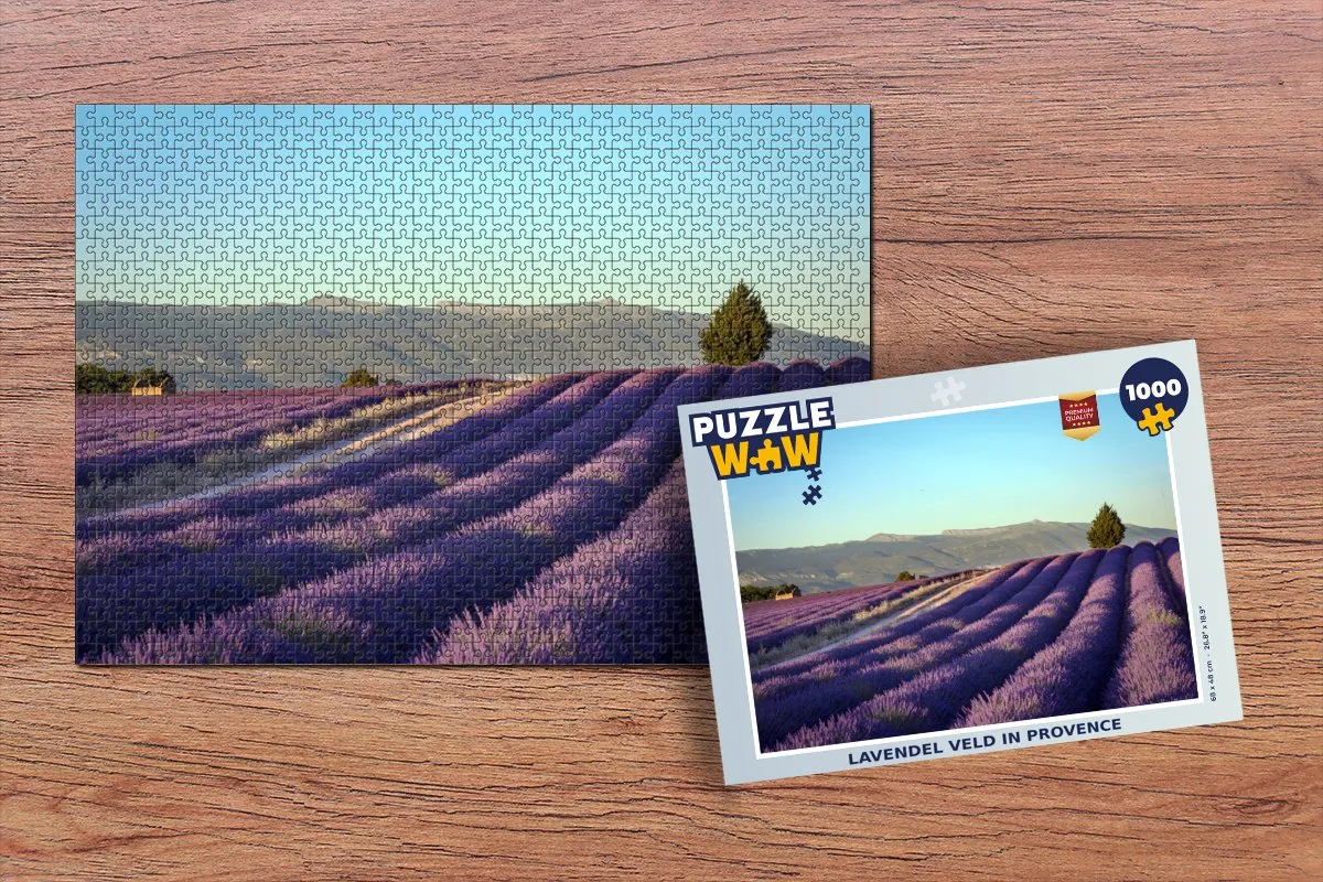 PuzzleWow Legpuzzel Lavendelveld in Provence 1000 Stuks - Multicolor
